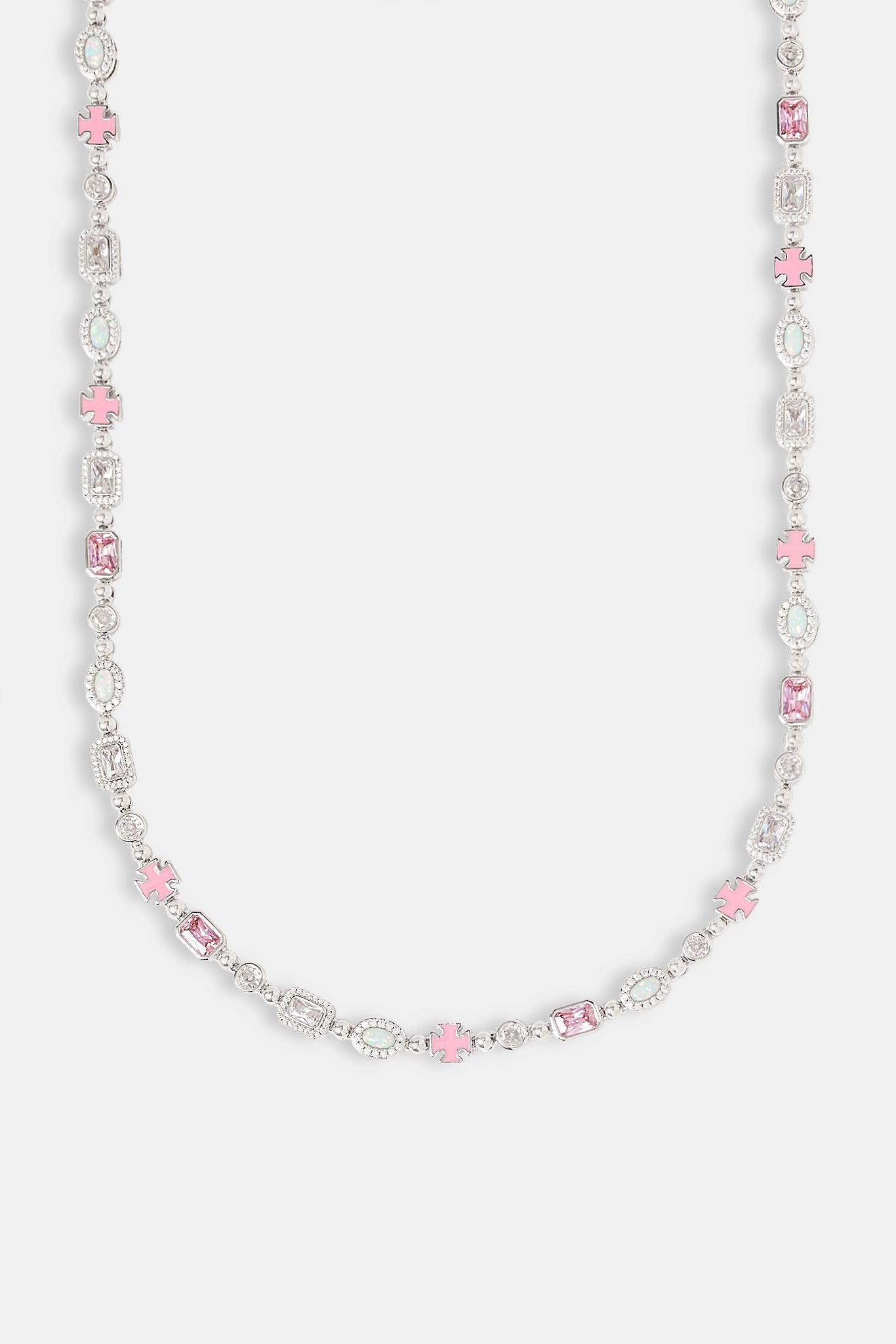 Pink & Clear Multi Gemstone Chain - 6mm