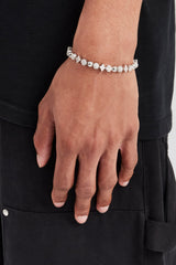 Polished & Iced Bead Motif Bracelet - 6mm