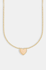 Pink Agate Heart Necklace - Gold - 20mm