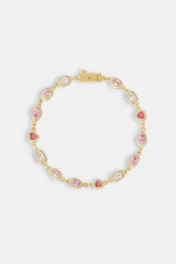 Pink Agate Iced Gemstone Bracelet - 6mm