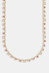 Pink Agate Iced Gemstone Chain - 6mm