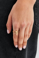 Pink Agate Motif Twist Ring - 15mm