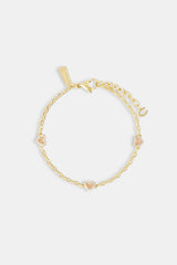 Pink Agate Heart Rolo Bracelet - 6mm