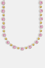 Pink & Lemon Alternating Tennis Chain - 10mm