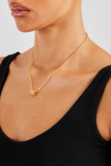 Polished and Iced Multi Ring Necklace - 10mm - Gold