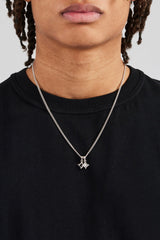Polished Double Star Cuban Necklace - 10mm