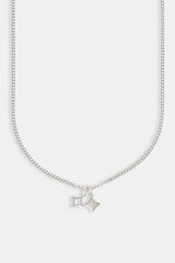 Polished Double Star Cuban Necklace - 10mm