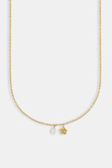 Polished Flower Pearl Necklace - 12mm