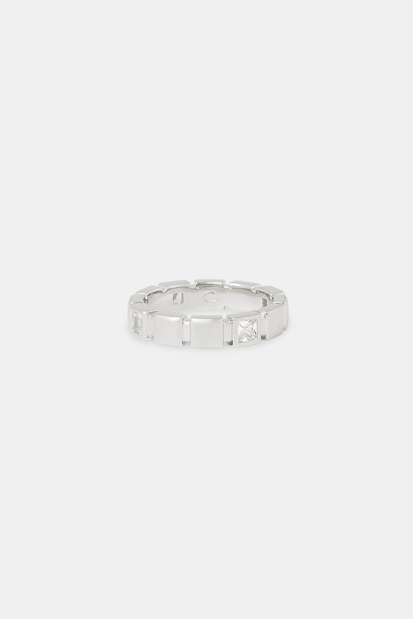 Polierter und vereister quadratischer Bandring – 5 mm