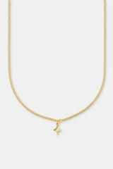 Polished Star Outline Necklace - 10mm - Gold