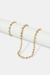 Purple Agate Iced Gemstone Chain & Bracelet - 6mm