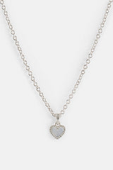 Purple Agate Heart Necklace - 8mm