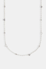 Purple Agate Heart Mix Rolo Chain - 8mm