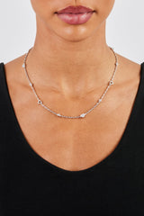 Purple Agate Heart Mix Rolo Chain - 8mm