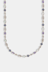 Purple Agate & Clear Multi Gemstone Chain - 6mm
