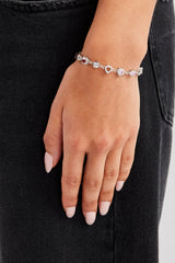 Rotes Herz-Armband mit mehreren Edelsteinen – 6 mm