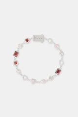 Rotes Herz-Armband mit mehreren Edelsteinen – 6 mm