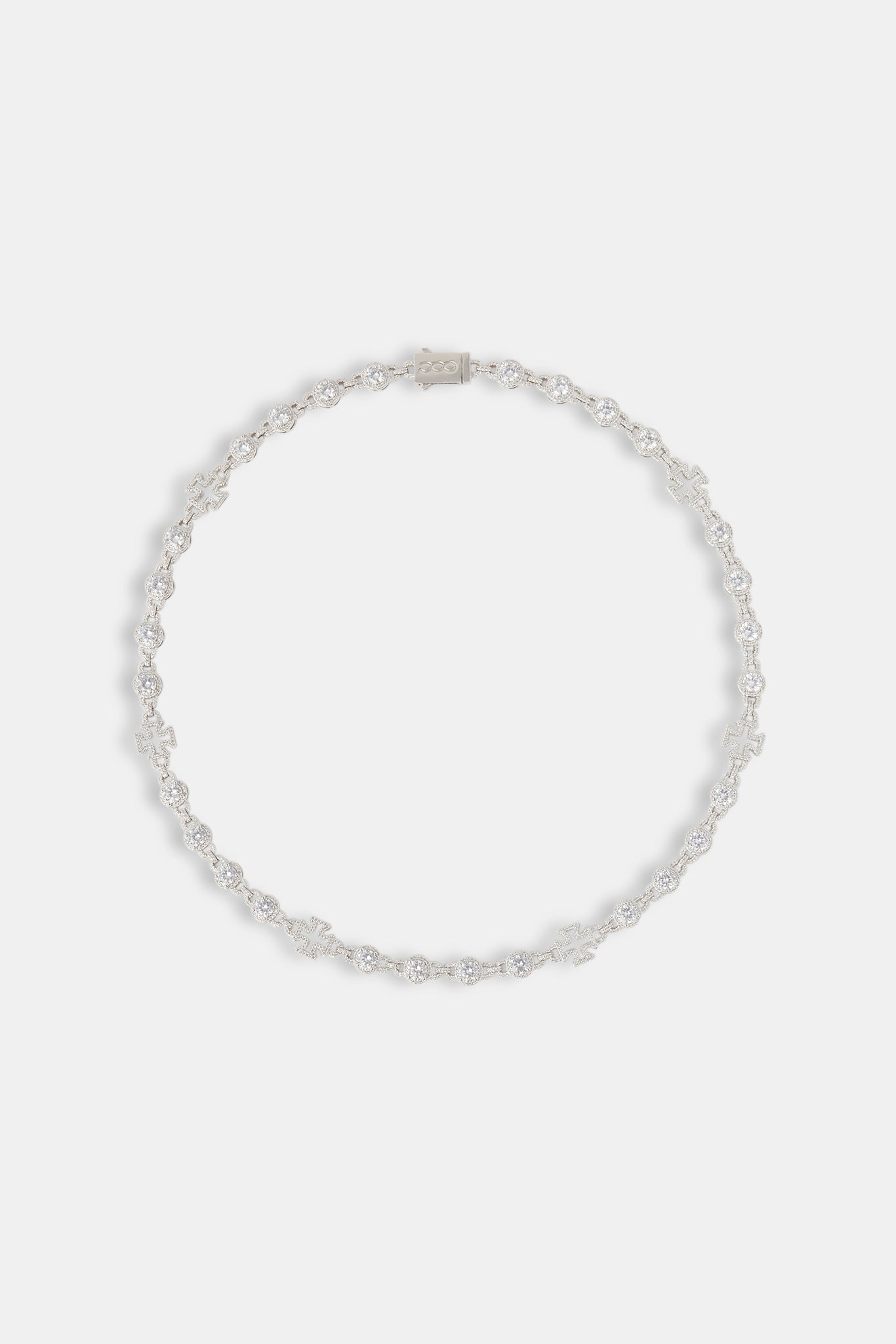 Round CZ & Motif Outline Chain - 8mm