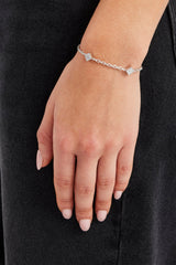 Iced Square Stone Rolo Bracelet - 6mm