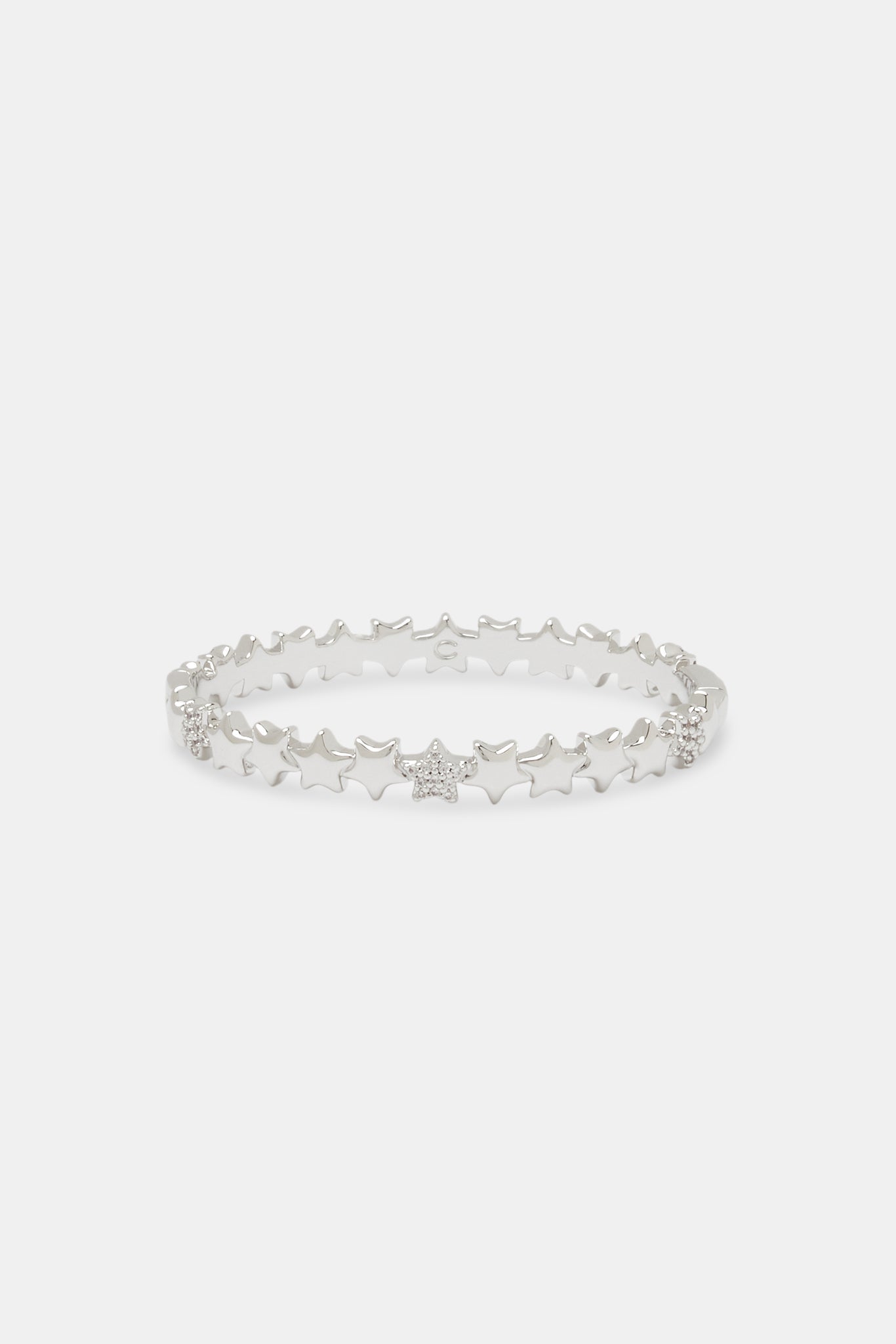 Polished Star Bangle - 6mm - White