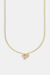 Iced Hamsa Hand & Evil Eye Necklace - 10mm