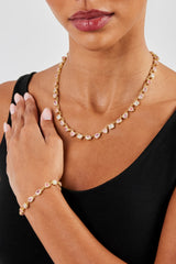 Pink Agate Iced Gemstone Chain & Bracelet - 6mm