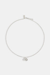 Polished Cross & Clear Gemstone Necklace - 10mm