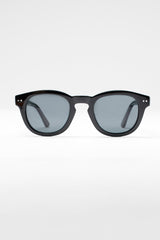 Chunky Rounded Acetate Frame Sunglasses - Black