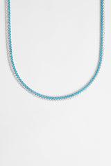 Double Row Iced Blue Tennis Chain