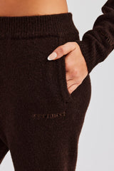 Knitted Flare Trouser - Chocolate