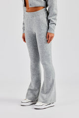 Knitted Flare Trouser - Grey