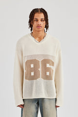 Long Sleeve 86 Knit Varsity - Ecru