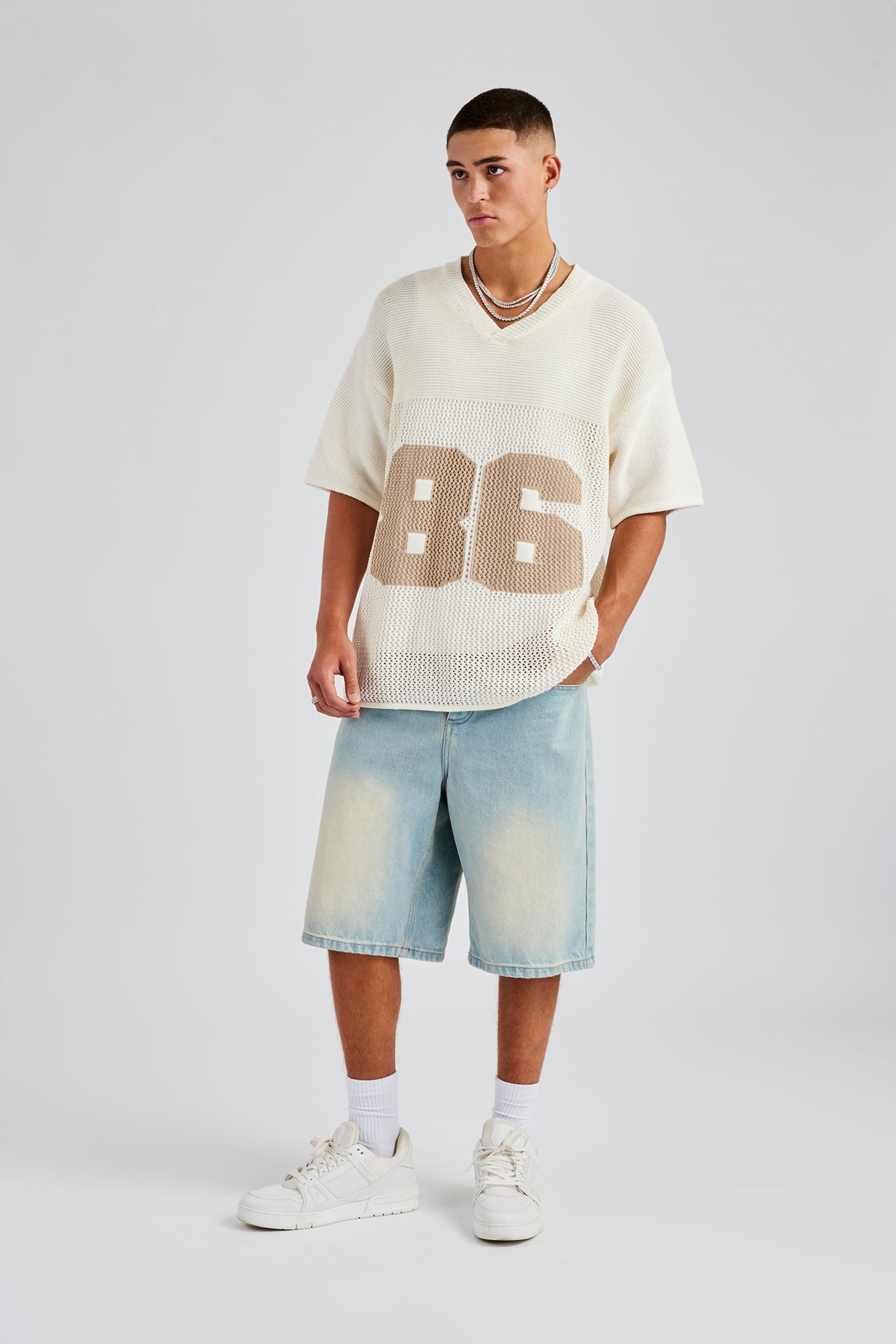 Oversized Varsity Knitted Top