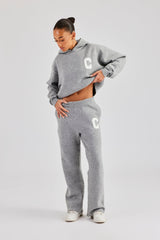 C Knitted Hooded Tracksuit - Grey