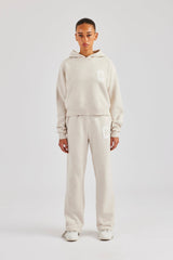 C Knitted Hooded Tracksuit - Oatmeal