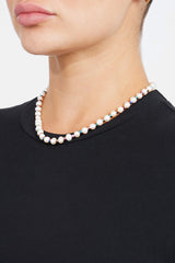 Oil Slick Bead & Freshwater Pearl Necklace - 6mm