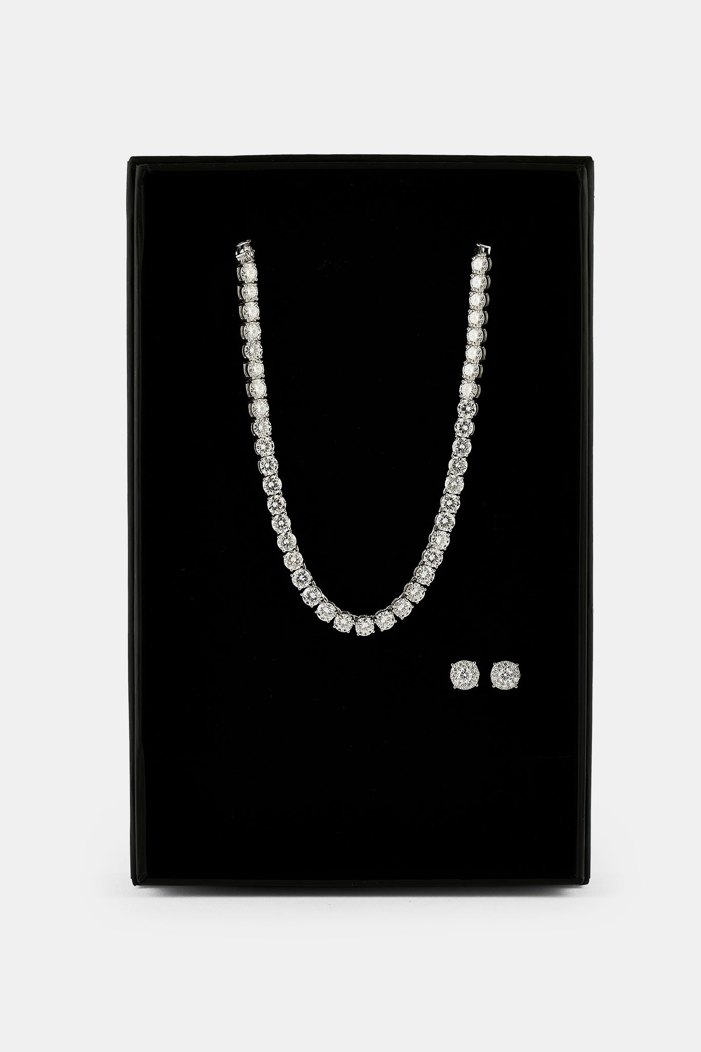 Moissanite Tennis Chain & Cluster Stud - 5mm