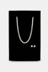 Moissanite Tennis Chain & Cluster Stud - 5mm