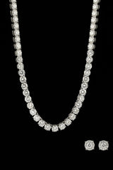 Moissanite Tennis Chain & Cluster Stud - 5mm