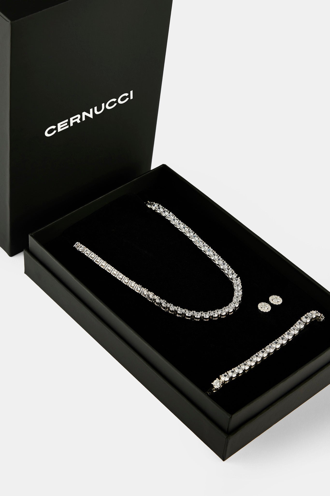 Moissanite Tennis Chain, Bracelet & Cluster Stud - 5mm