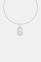 Iced 6 Number Pendant