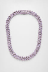 14mm Iced Lilac Prong Cuban Chain