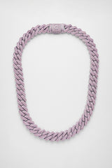 14mm Iced Pink Prong Cuban Chain