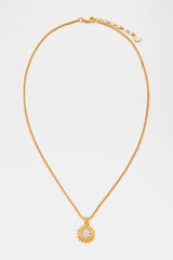 Iced Sunburst Box Chain Halskette, Gold