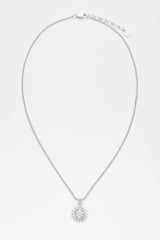 Iced Sunburst Box Chain Necklace