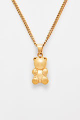 3mm Cernucci Bear Cuban Chain Necklace - Gold