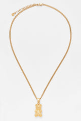 3mm Cernucci Bear Cuban Chain Necklace - Gold