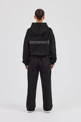 Cernucci Bubble Boxy Hoodie & Wide Leg Jogger - Black