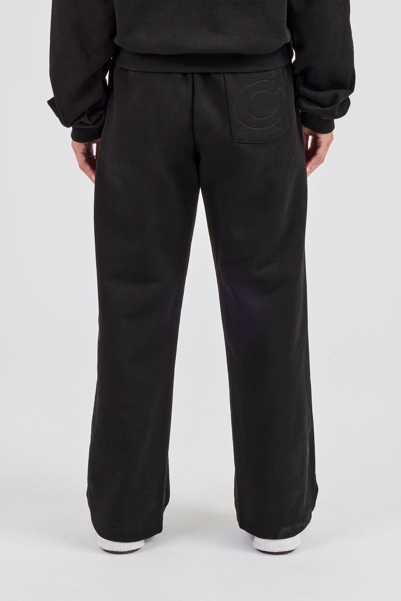 Cernucci Bubble Boxy Hoodie & Wide Leg Jogger - Black