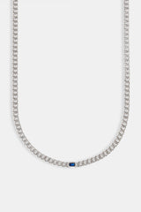 Iced Blue Gemstone Cuban Chain - 3mm